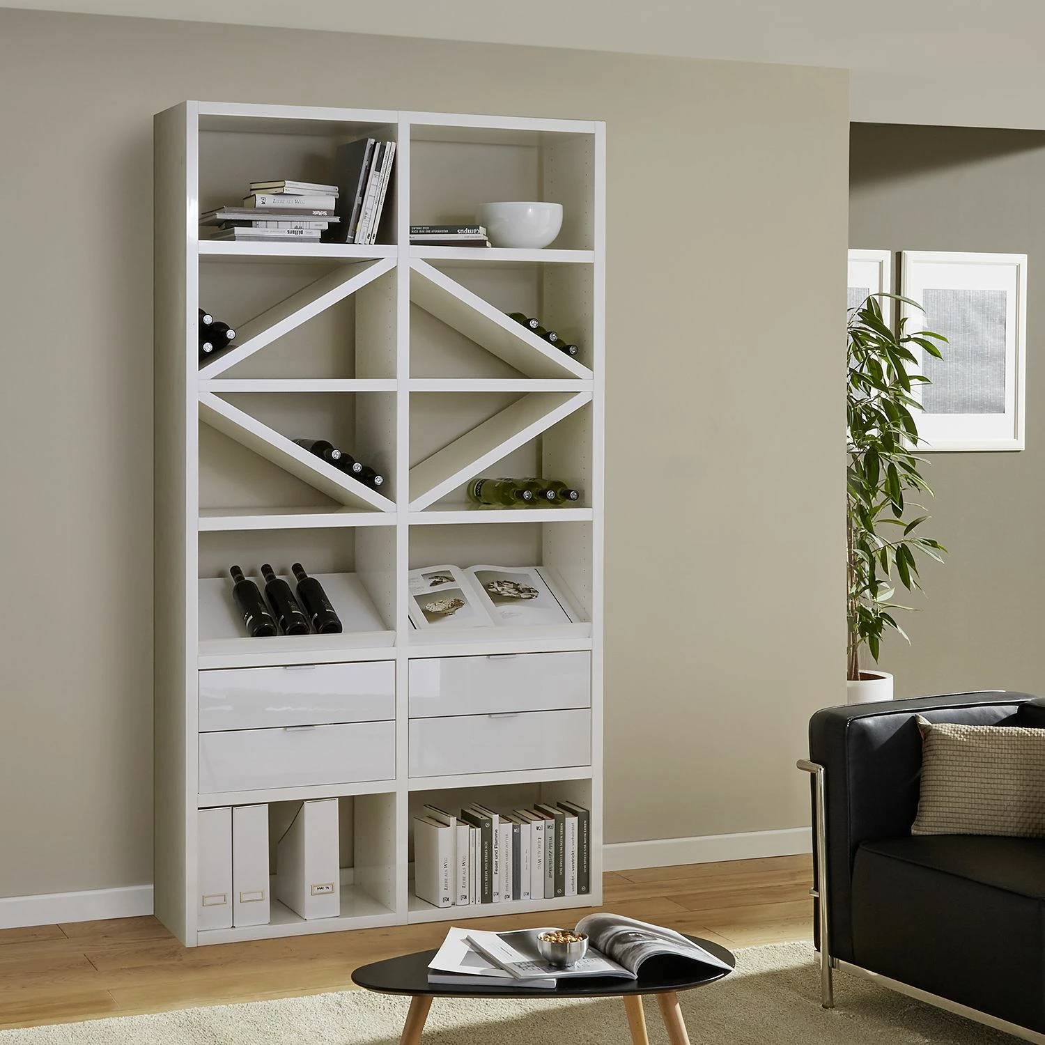 Fredriks Anbauregal Concept I - Hochglanz Weiß 3 Fredriks Anbauregal Concept I - Hochglanz Weiß – Bild 3