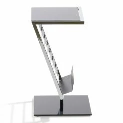 Home Design Beistelltisch Anka - Verchromter Vierkantstahl/Glas Schwarz lackiert -WOHNZIMMERMÖBEL Verkäufe anka beistelltisch 1 1107102