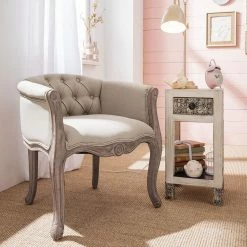 Wolf-Möbel Beistelltisch Goa White - Mehrfarbig -WOHNZIMMERMÖBEL Verkäufe armlehnenstuhl giverny webstoff gummibaum massiv beige braun 5153288