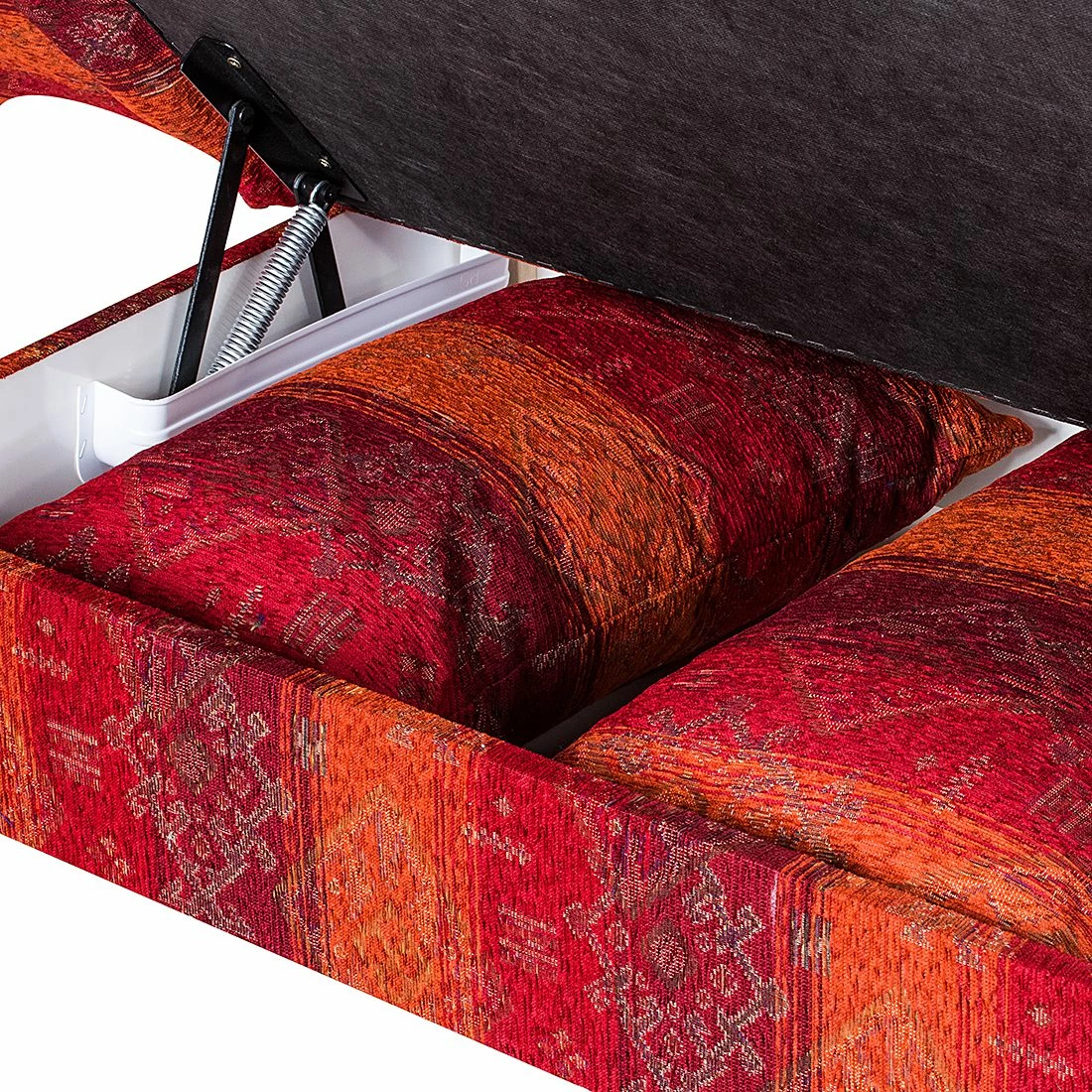 Maison Belfort Recamiere Adelaide (mit Schlaffunktion) - Webstoff Rot - Armlehne davorstehend links 14 Maison Belfort Recamiere Adelaide (mit Schlaffunktion) - Webstoff Rot - Armlehne davorstehend links – Bild 14