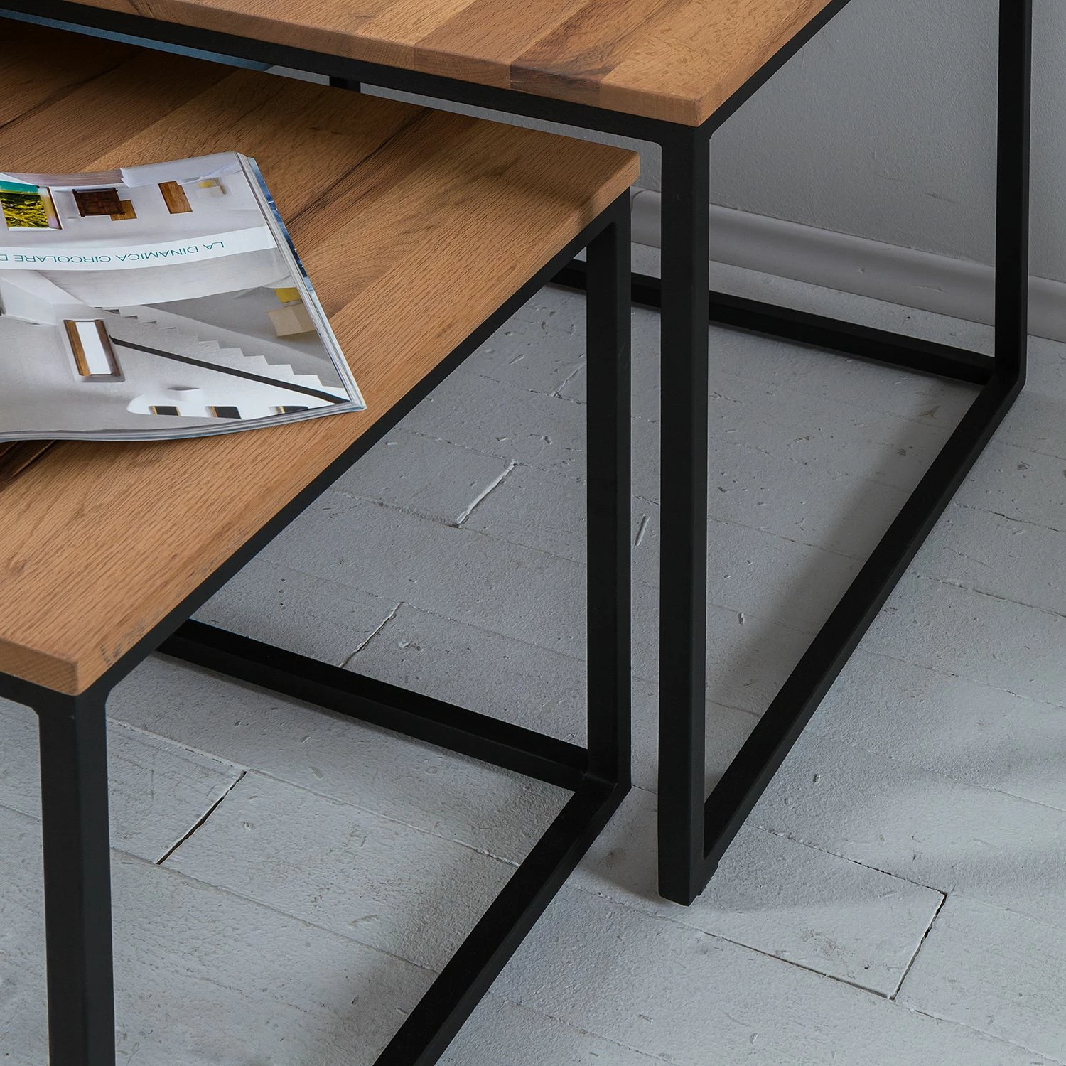 Ars manufacti Beistelltisch Candler (3-teilig) - Eiche massiv / Metall 8 Ars manufacti Beistelltisch Candler (3-teilig) - Eiche massiv / Metall – Bild 8