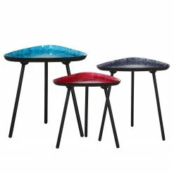 Ars manufacti Beistelltisch Mikawa (3er-Set) - Eisen - Mehrfarbig