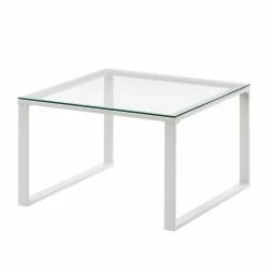 Fredriks Couchtisch Montalto - Glas / Stahl - Weiß