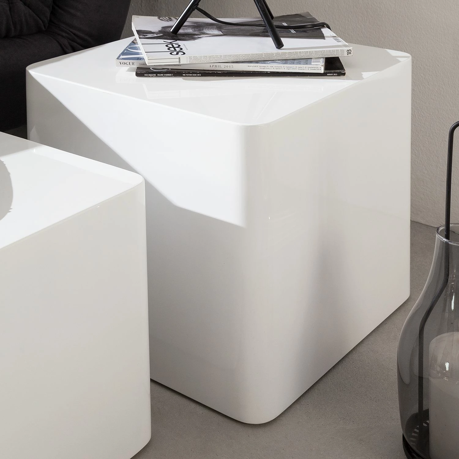 Fredriks Beistelltisch Square (2er-Set) - Hochglanz Weiß 4 Fredriks Beistelltisch Square (2er-Set) - Hochglanz Weiß – Bild 4