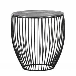 Ars manufacti Beistelltisch Suzu - Metall - Steingrau / Schwarz