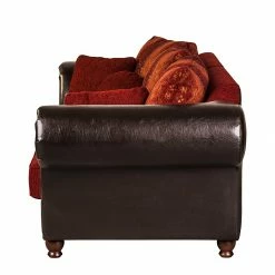 Maison Belfort Bigsofa Mosambik - Kunstleder / Webstoff - Dunkelbraun / Rot - Dunkelbraun / Rot -WOHNZIMMERMÖBEL Verkäufe bigsofa christian kunstleder schwarz webstoff rot 354611