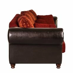 Maison Belfort Bigsofa Mosambik - Kunstleder / Webstoff - Dunkelbraun / Rot - Dunkelbraun / Rot -WOHNZIMMERMÖBEL Verkäufe bigsofa christian kunstleder schwarz webstoff rot 354612