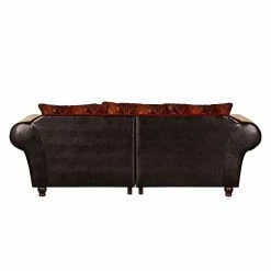 Maison Belfort Bigsofa Mosambik - Kunstleder / Webstoff - Dunkelbraun / Rot - Dunkelbraun / Rot -WOHNZIMMERMÖBEL Verkäufe bigsofa christian kunstleder schwarz webstoff rot 354614