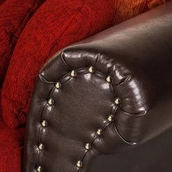 Maison Belfort Bigsofa Mosambik - Kunstleder / Webstoff - Dunkelbraun / Rot - Dunkelbraun / Rot -WOHNZIMMERMÖBEL Verkäufe bigsofa christian kunstleder schwarz webstoff rot 354619