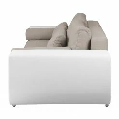 Roomscape Bigsofa Cubba (mit Schlaffunktion) - Kunstleder / Strukturstoff - Weiß / Cappuccino -WOHNZIMMERMÖBEL Verkäufe bigsofa cubba mit schlaffunktion kunstleder strukturstoff weiss cappuccino 4069540