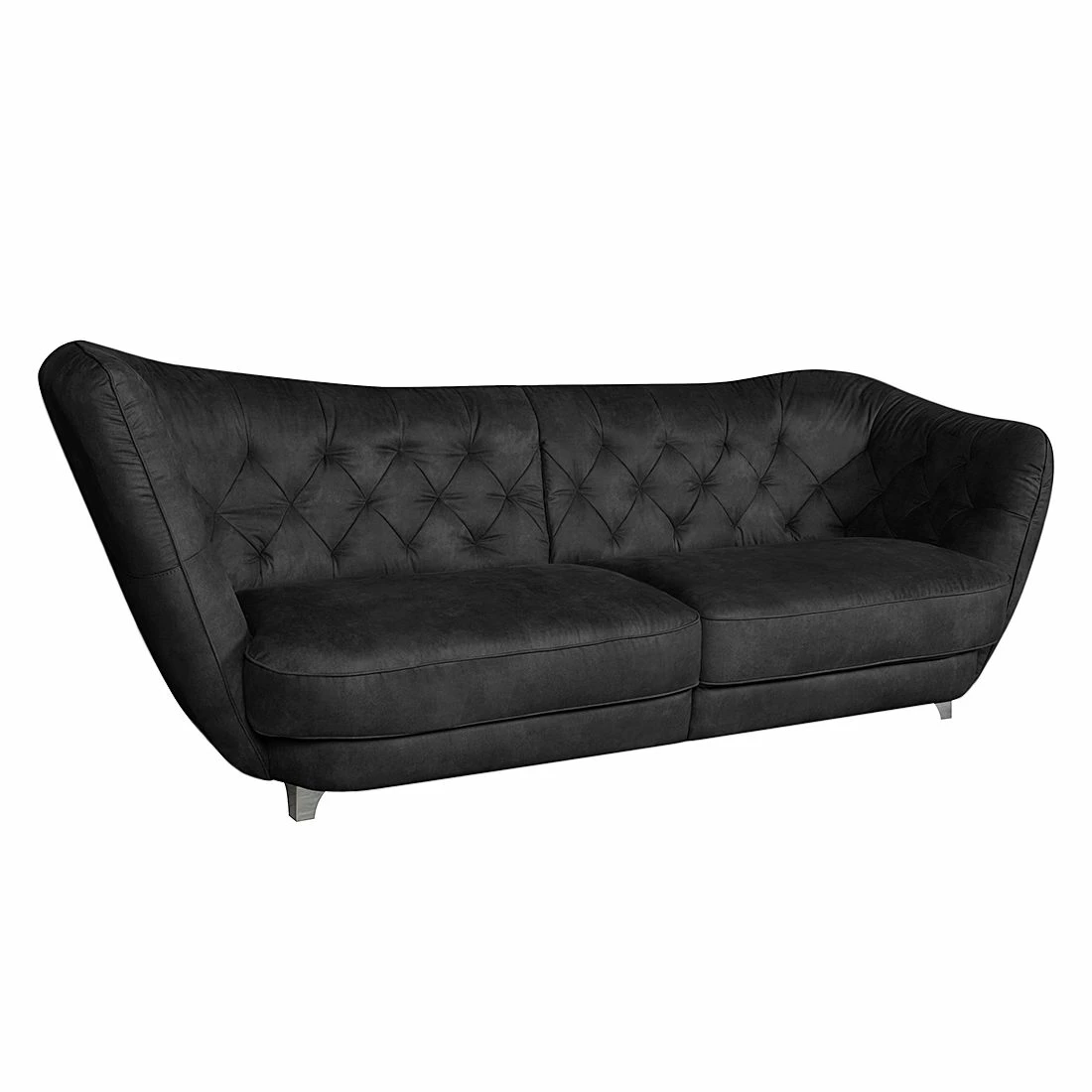 Cotta Bigsofa Ella Velours - Schwarz - Armlehne davorstehend links 1 Cotta Bigsofa Ella Velours - Schwarz - Armlehne davorstehend links