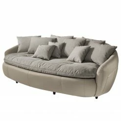 Cotta Bigsofa Pias Kunstleder / Webstoff - Cappuccino / Champagnermetallic