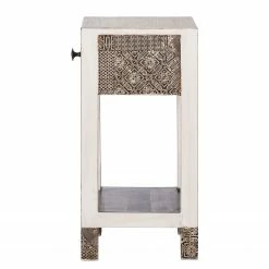 Wolf-Möbel Beistelltisch Goa White - Mehrfarbig -WOHNZIMMERMÖBEL Verkäufe blumensaeule goa white mehrfarbig 4028036