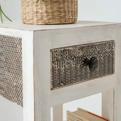 Wolf-Möbel Beistelltisch Goa White - Mehrfarbig -WOHNZIMMERMÖBEL Verkäufe blumensaeule goa white mehrfarbig 4028188