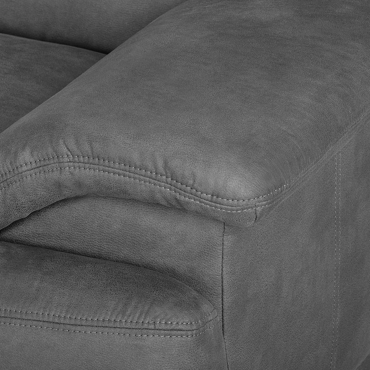 Modoform Boxspring-Ecksofa Pignola Microfaser - Antiklederlook - Grau 9 Modoform Boxspring-Ecksofa Pignola Microfaser - Antiklederlook - Grau – Bild 9