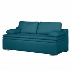 Fredriks Boxspring-Schlafsofa Goodlow - Webstoff Polia: Jeansblau - Mit Schlaffunktion