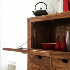 Wolf-Möbel Brotschrank Yoga - Sheesham massiv - Natur -WOHNZIMMERMÖBEL Verkäufe brotschrank yoga sheesham massiv natur 1416985