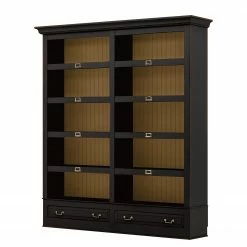 Maison Belfort Bücherregal Azjana I - Schwarz / Pinie Honig