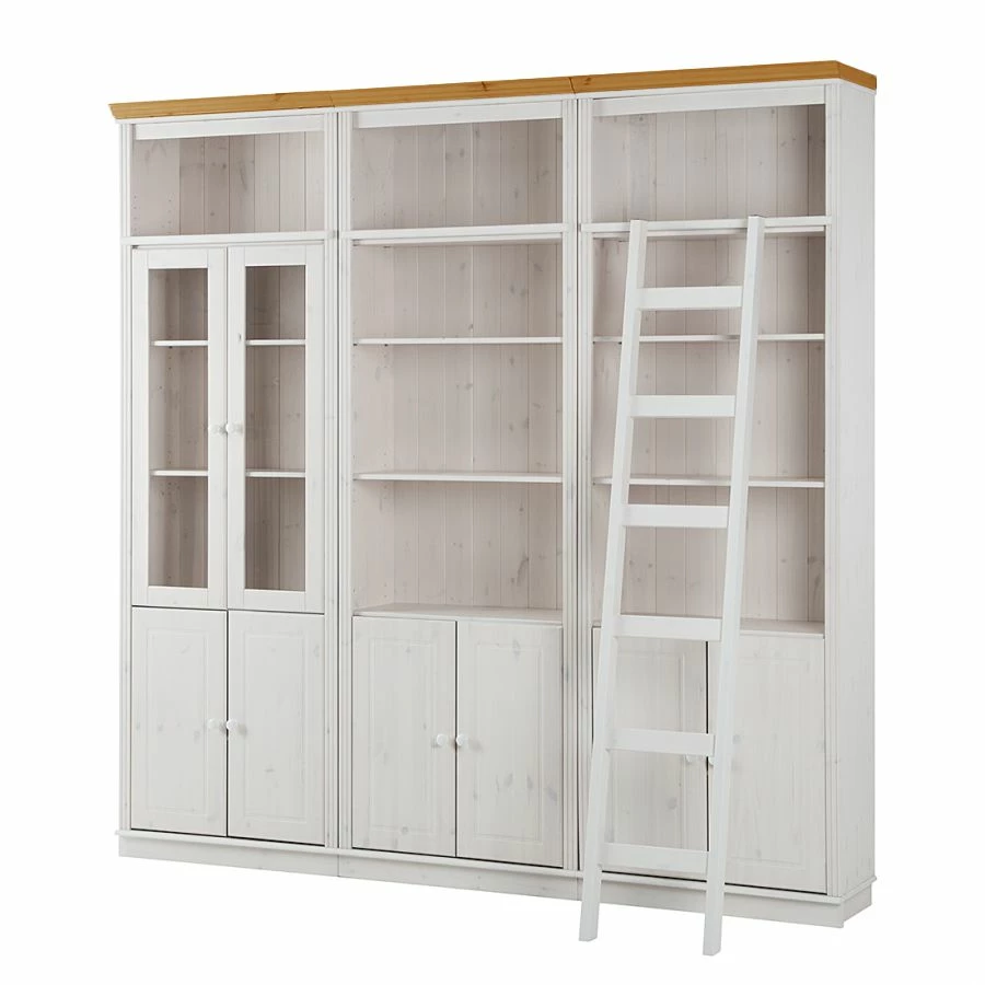 Maison Belfort Bücherwand Lillehammer V - Kiefer massiv - Kiefer Weiß / Kiefer Honig 1 Maison Belfort Bücherwand Lillehammer V - Kiefer massiv - Kiefer Weiß / Kiefer Honig