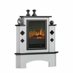 Montreux Elektro-Eckkamin Calabria - Brilliantweiß / Schwarz