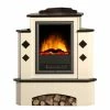 Montreux Elektro-Eckkamin Calabrio - Cremeweiß / Kolonialbraun