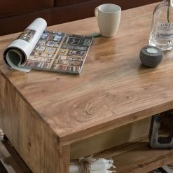 Ars manufacti Couchtisch Amla - Akazie massiv / Metall - Akazie / Anthrazit -WOHNZIMMERMÖBEL Verkäufe couchtisch amla akazie massiv metall akazie anthrazit 5009540