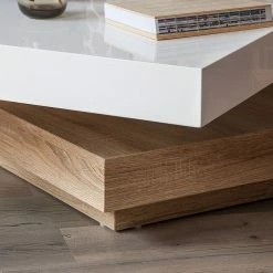 Fredriks Couchtisch Emblaze - Hochglanz Weiß / Eiche Sonoma Dekor -WOHNZIMMERMÖBEL Verkäufe couchtisch emblaze hochglanz weiss eiche sonoma dekor 635322