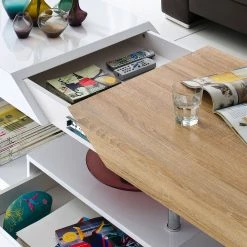 Fredriks Couchtisch Smithers - Hochglanz Weiß / Eiche Dekor 8 Fredriks Couchtisch Smithers - Hochglanz Weiß / Eiche Dekor -WOHNZIMMERMÖBEL Verkäufe couchtisch smithers eiche saegerau dekor hochglanz weiss 5240680