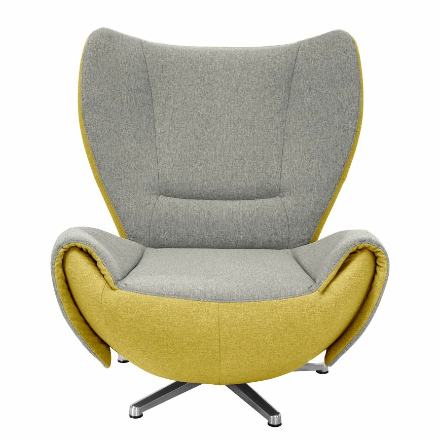 Tom Tailor Designersessel Tom Webstoff - Grau / Senfgelb 1 Tom Tailor Designersessel Tom Webstoff - Grau / Senfgelb