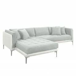 Fredriks Ecksofa Agueada IV Kunstleder / Webstoff - Weiß / Silber - Longchair davorstehend links -WOHNZIMMERMÖBEL Verkäufe ecksofa agueada iv kunstleder webstoff longchair davorstehend links weiss silber 4366192