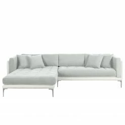 Fredriks Ecksofa Agueada IV Kunstleder / Webstoff - Weiß / Silber - Longchair davorstehend links -WOHNZIMMERMÖBEL Verkäufe ecksofa agueada iv kunstleder webstoff longchair davorstehend links weiss silber 4366196