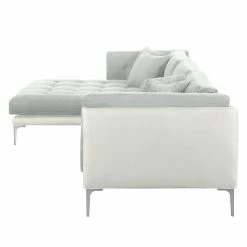 Fredriks Ecksofa Agueada IV Kunstleder / Webstoff - Weiß / Silber - Longchair davorstehend links -WOHNZIMMERMÖBEL Verkäufe ecksofa agueada iv kunstleder webstoff longchair davorstehend links weiss silber 4366208