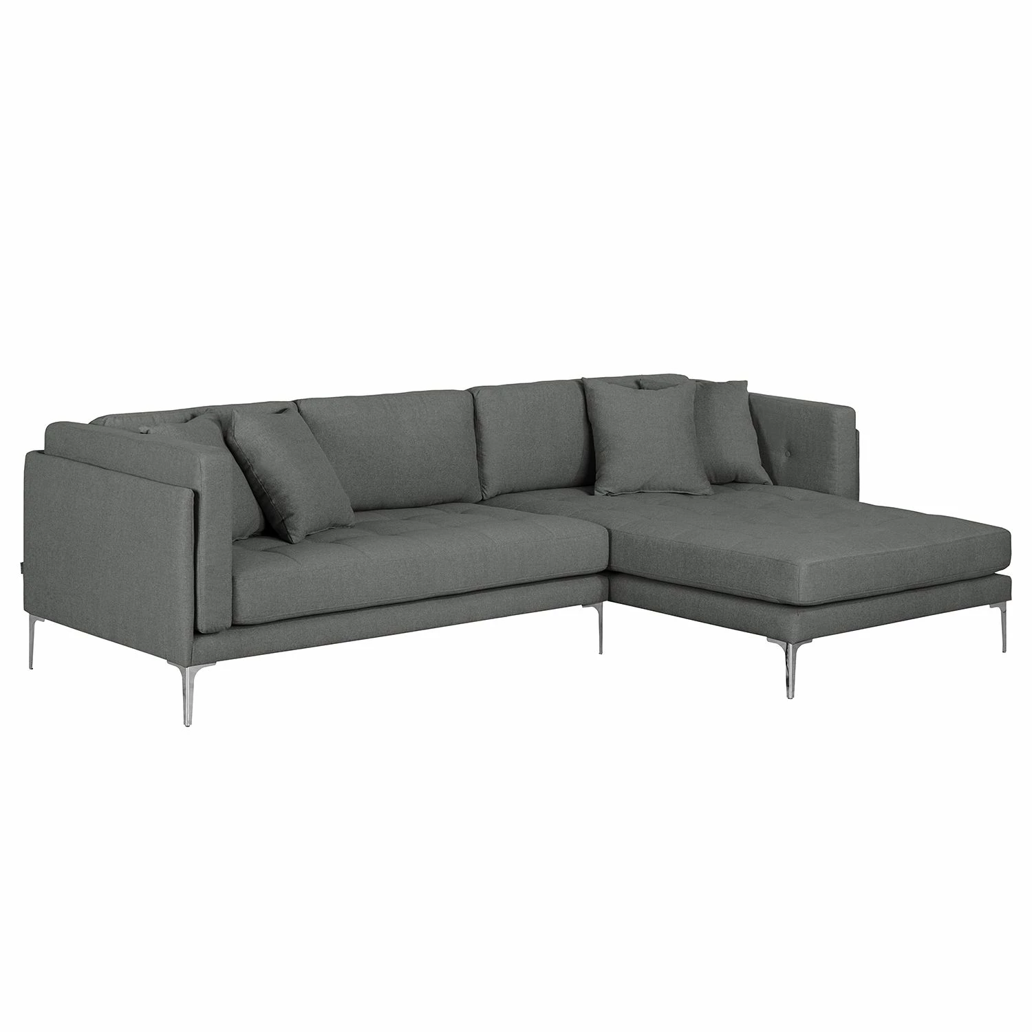 Fredriks Ecksofa Agueda I Webstoff - Anthrazit - Longchair davorstehend rechts 1 Fredriks Ecksofa Agueda I Webstoff - Anthrazit - Longchair davorstehend rechts