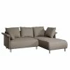 Fredriks Ecksofa Ambesia Strukturstoff Longchair - beidseitig montierbar - Cappuccino - Ohne Hocker