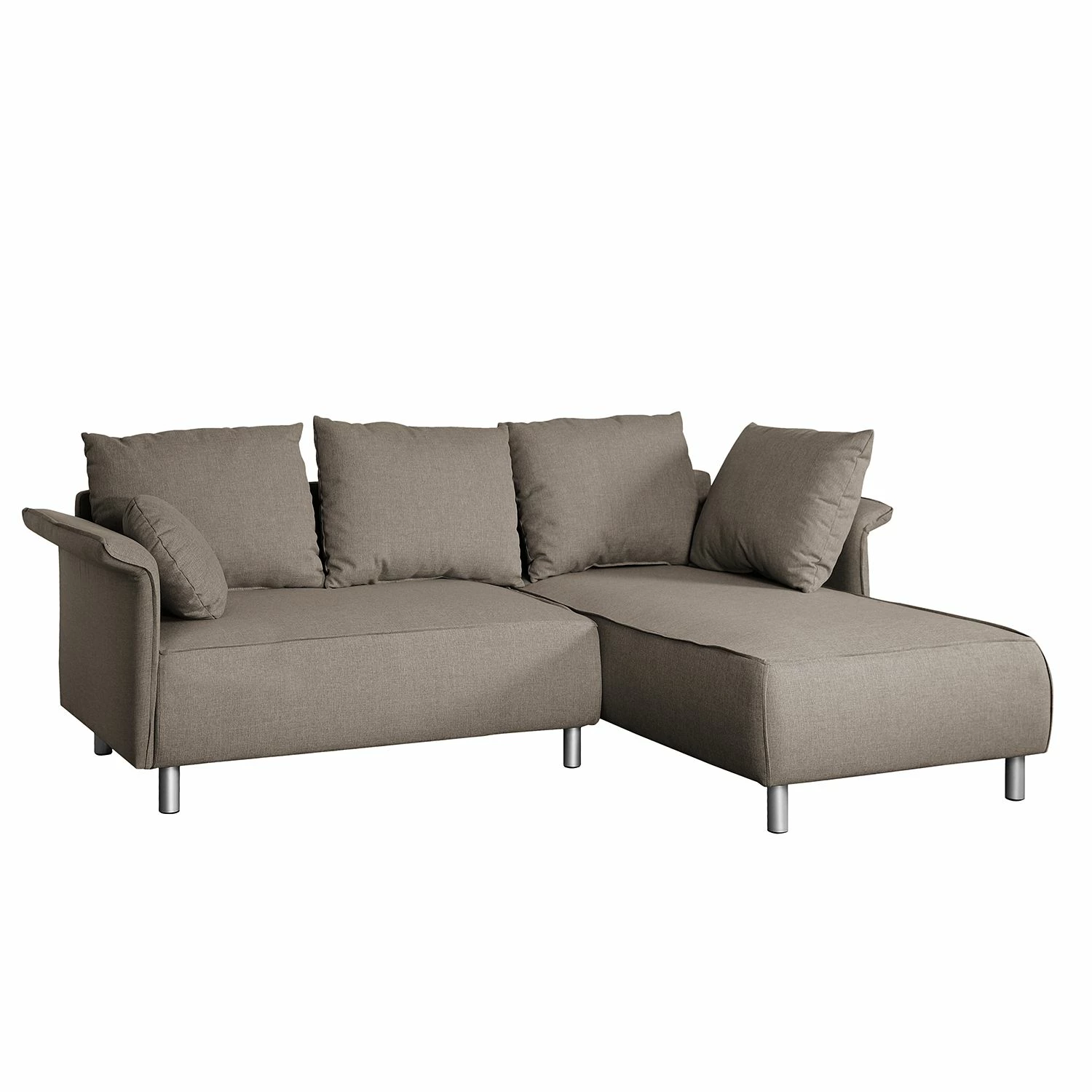 Fredriks Ecksofa Ambesia Strukturstoff Longchair - beidseitig montierbar - Cappuccino - Ohne Hocker 1 Fredriks Ecksofa Ambesia Strukturstoff Longchair - beidseitig montierbar - Cappuccino - Ohne Hocker
