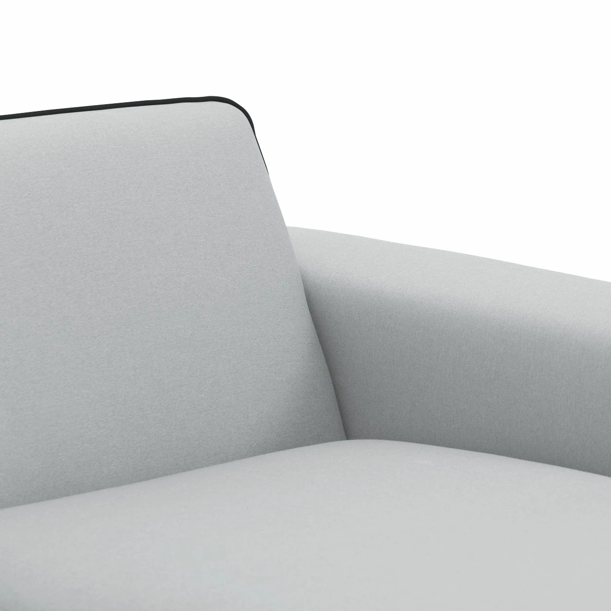 Studio Copenhagen Ecksofa Ampio Duo II Webstoff - Stoff Floreana: Hellgrau - Longchair davorstehend rechts - Schwarz 5 Studio Copenhagen Ecksofa Ampio Duo II Webstoff - Stoff Floreana: Hellgrau - Longchair davorstehend rechts - Schwarz – Bild 5