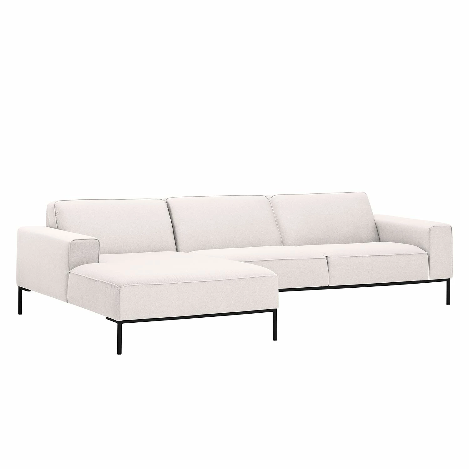 Studio Copenhagen Ecksofa Ampio II Webstoff - Stoff Floreana: Beige - Longchair davorstehend links - Schwarz 2 Studio Copenhagen Ecksofa Ampio II Webstoff - Stoff Floreana: Beige - Longchair davorstehend links - Schwarz – Bild 2