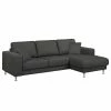 Fredriks Ecksofa Arietta II Strukturstoff - Anthrazit - Longchair davorstehend rechts