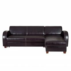 Maison Belfort Ecksofa Ballina Echtleder - Dunkelbraun - Longchair davorstehend rechts -WOHNZIMMERMÖBEL Verkäufe ecksofa ballina echtleder longchair ottomane davorstehend rechts dunkelbraun 2490378