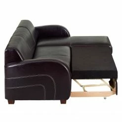 Maison Belfort Ecksofa Ballina Echtleder - Dunkelbraun - Longchair davorstehend rechts -WOHNZIMMERMÖBEL Verkäufe ecksofa ballina echtleder longchair ottomane davorstehend rechts dunkelbraun 2490402