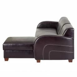 Maison Belfort Ecksofa Ballina Echtleder - Dunkelbraun - Longchair davorstehend rechts -WOHNZIMMERMÖBEL Verkäufe ecksofa ballina echtleder longchair ottomane davorstehend rechts dunkelbraun 2490410