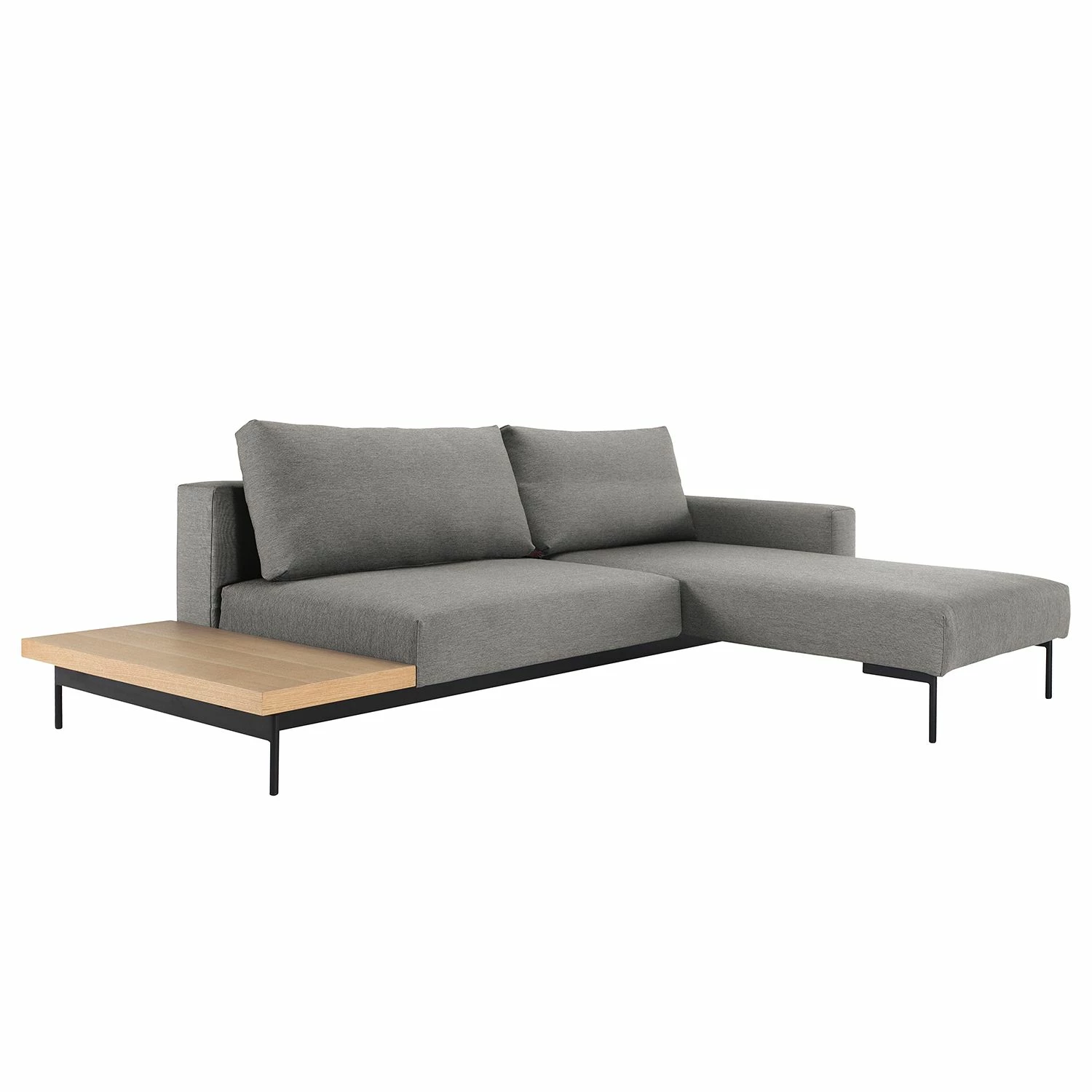 Innovation Möbel Ecksofa Bragi mit Tisch Webstoff - (mit Schlaffunktion) - Stoff Flashtex: Light Grey 1 Innovation Möbel Ecksofa Bragi mit Tisch Webstoff - (mit Schlaffunktion) - Stoff Flashtex: Light Grey