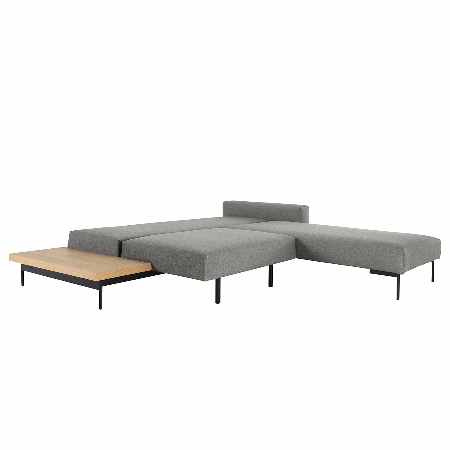 Innovation Möbel Ecksofa Bragi mit Tisch Webstoff - (mit Schlaffunktion) - Stoff Flashtex: Light Grey 4 Innovation Möbel Ecksofa Bragi mit Tisch Webstoff - (mit Schlaffunktion) - Stoff Flashtex: Light Grey – Bild 4
