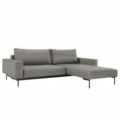 Innovation Möbel Ecksofa Bragi Webstoff - (mit Schlaffunktion) - Stoff Flashtex: Light Grey