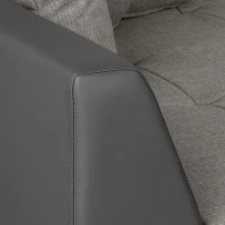 Roomscape Ecksofa Tosya - Kunstleder Anthrazith/Strukturstoff Grau - Ottomane davorstehend links -WOHNZIMMERMÖBEL Verkäufe ecksofa brandon kunstleder anthrazit ottomane davorstehend links 395075