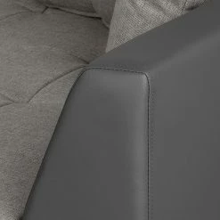 Roomscape Ecksofa Tosya - Kunstleder Anthrazit/Strukturstoff Grau - Ottomane davorstehend rechts -WOHNZIMMERMÖBEL Verkäufe ecksofa brandon kunstleder anthrazit ottomane davorstehend rechts 395058