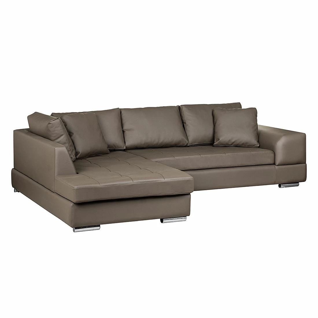 Roomscape Ecksofa Tosya - Kunstleder Braun - Ottomane davorstehend links 3 Roomscape Ecksofa Tosya - Kunstleder Braun - Ottomane davorstehend links – Bild 3