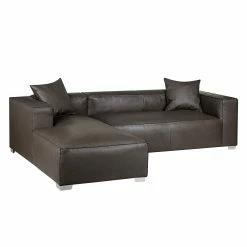 Loftscape Ecksofa Calli - Kunstleder Dunkelbraun - Longchair davorstehend links -WOHNZIMMERMÖBEL Verkäufe ecksofa calli kunstleder dunkelbraun longchair davorstehend links 388351