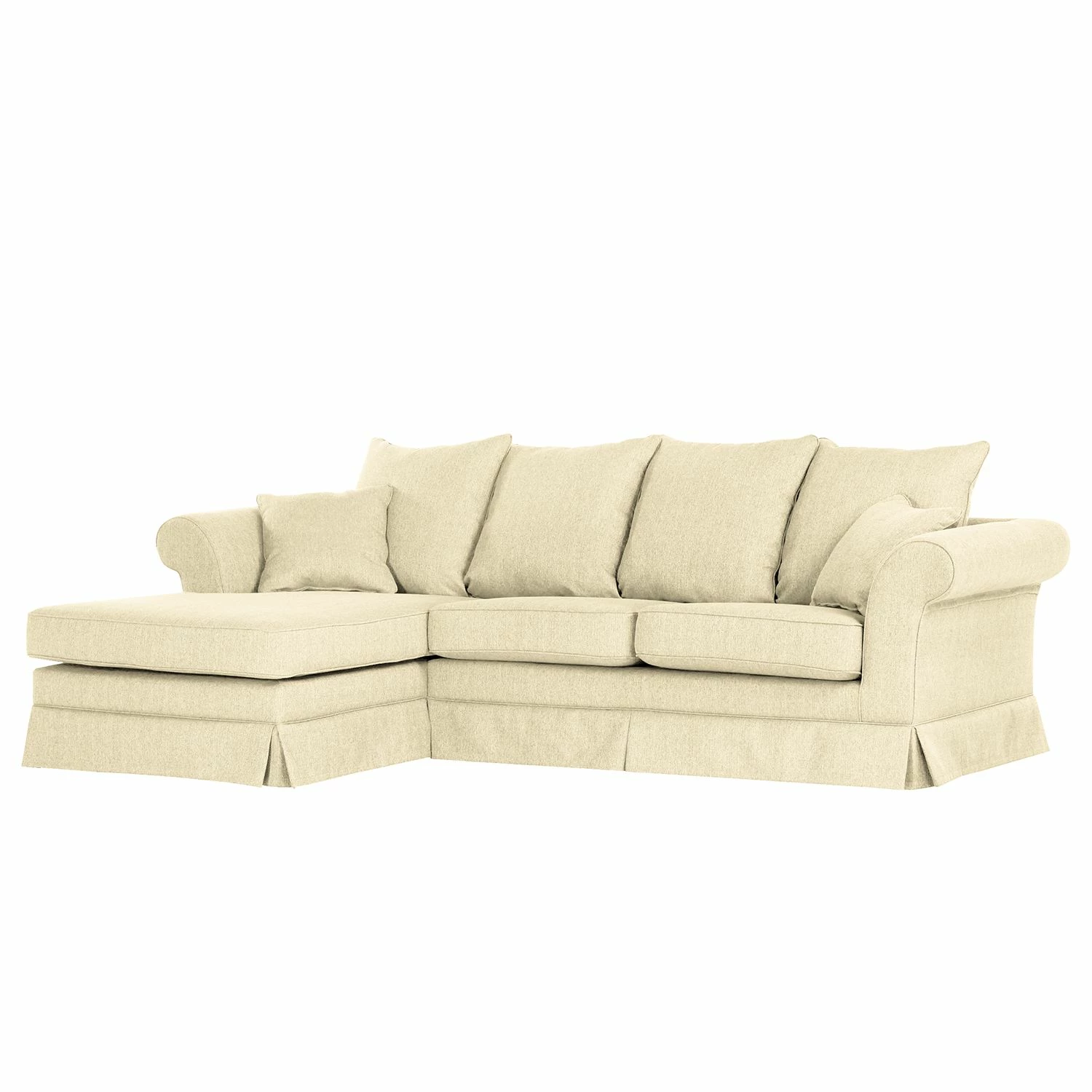 Maison Belfort Ecksofa Campagne I Webstoff - Ecru - Longchair davorstehend links 1 Maison Belfort Ecksofa Campagne I Webstoff - Ecru - Longchair davorstehend links