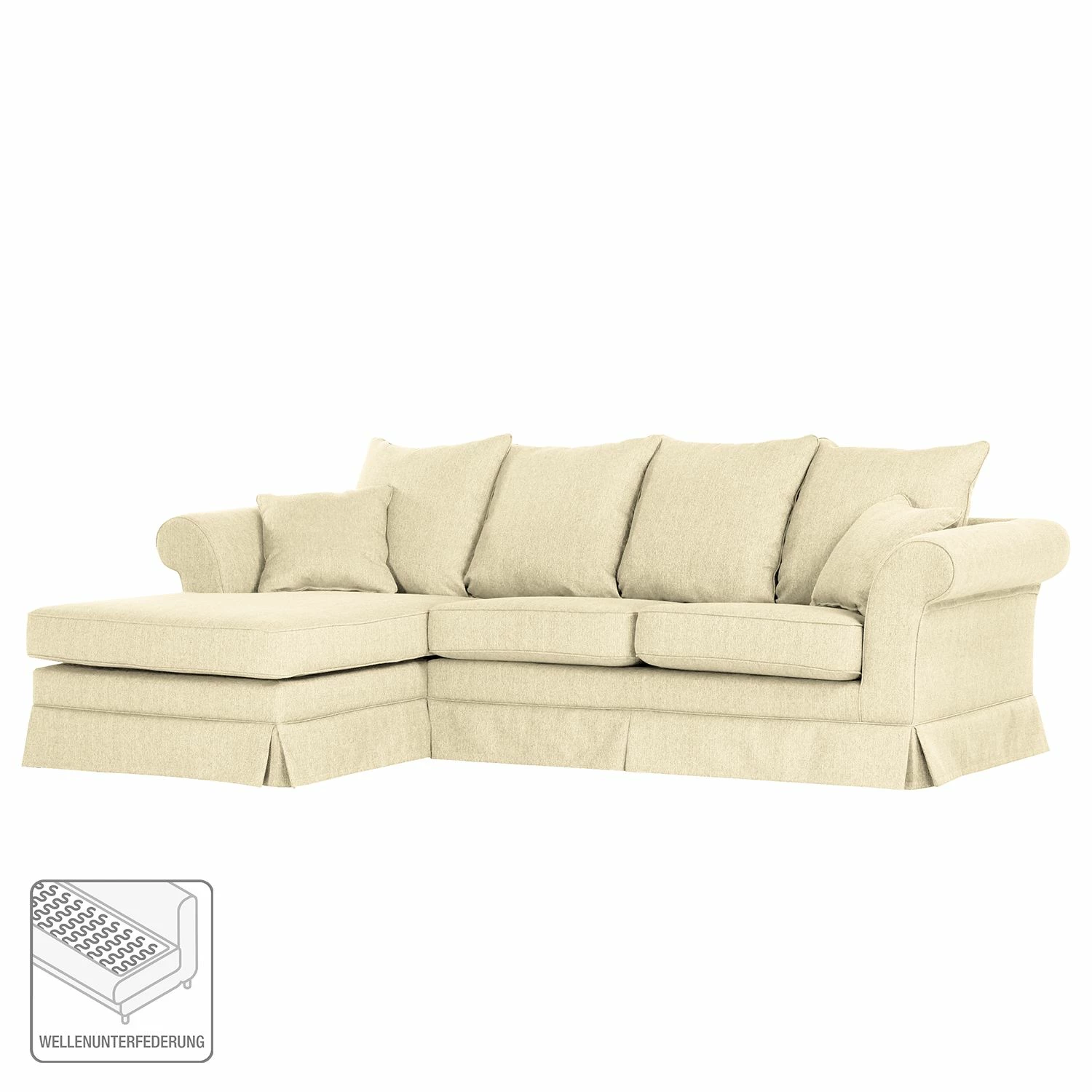 Maison Belfort Ecksofa Campagne I Webstoff - Ecru - Longchair davorstehend links 2 Maison Belfort Ecksofa Campagne I Webstoff - Ecru - Longchair davorstehend links – Bild 2